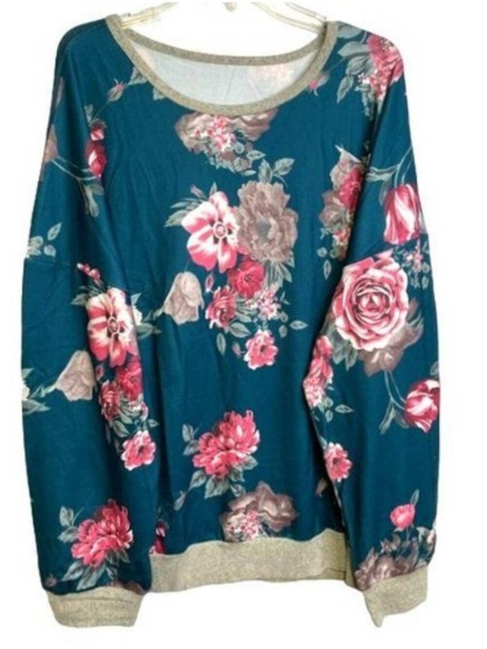 Floral Printed Pullover Sweatshirt 2X (4446)